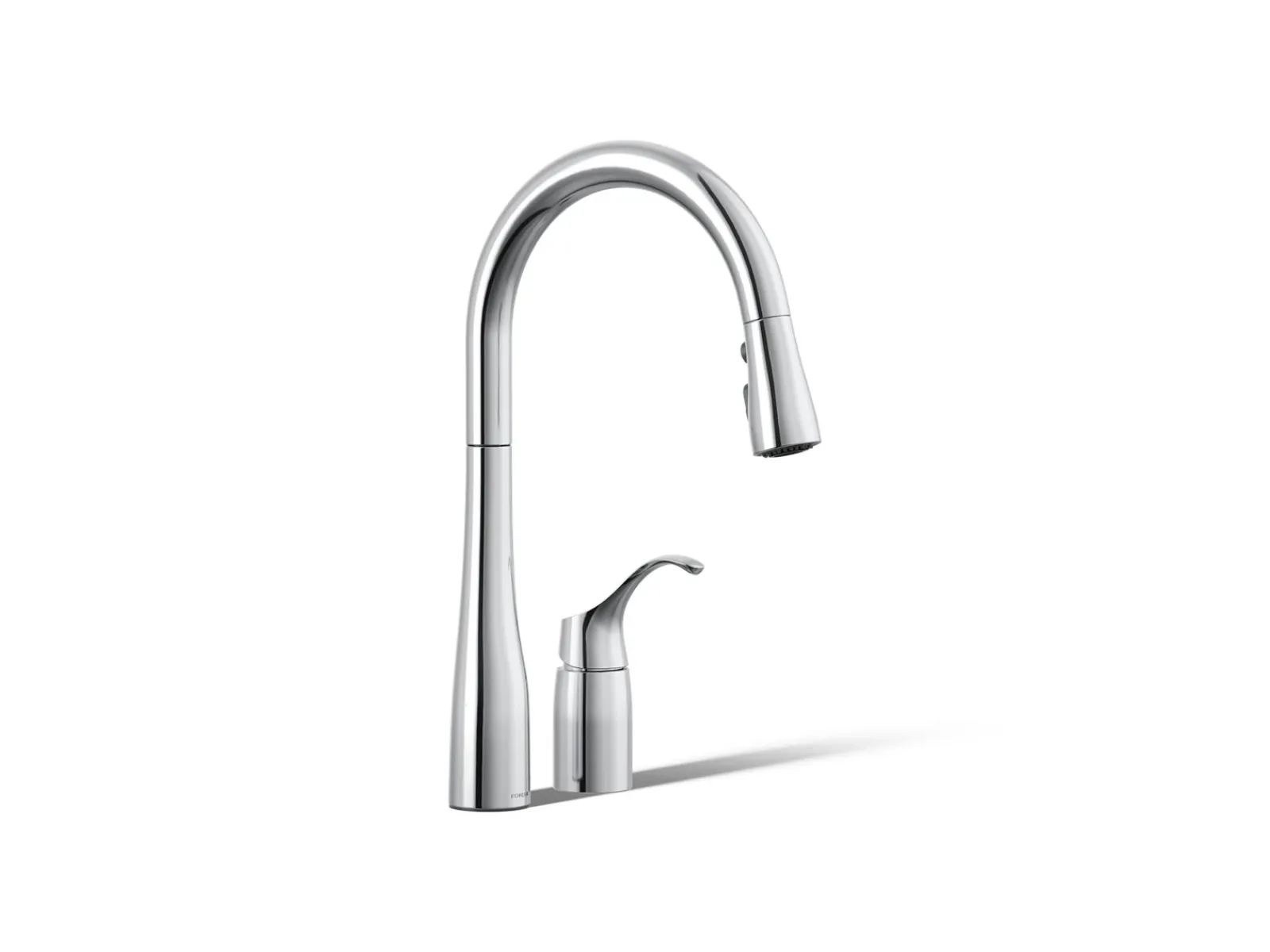 Pull-down kitchen sink faucet with three-function sprayhead^Kohler New