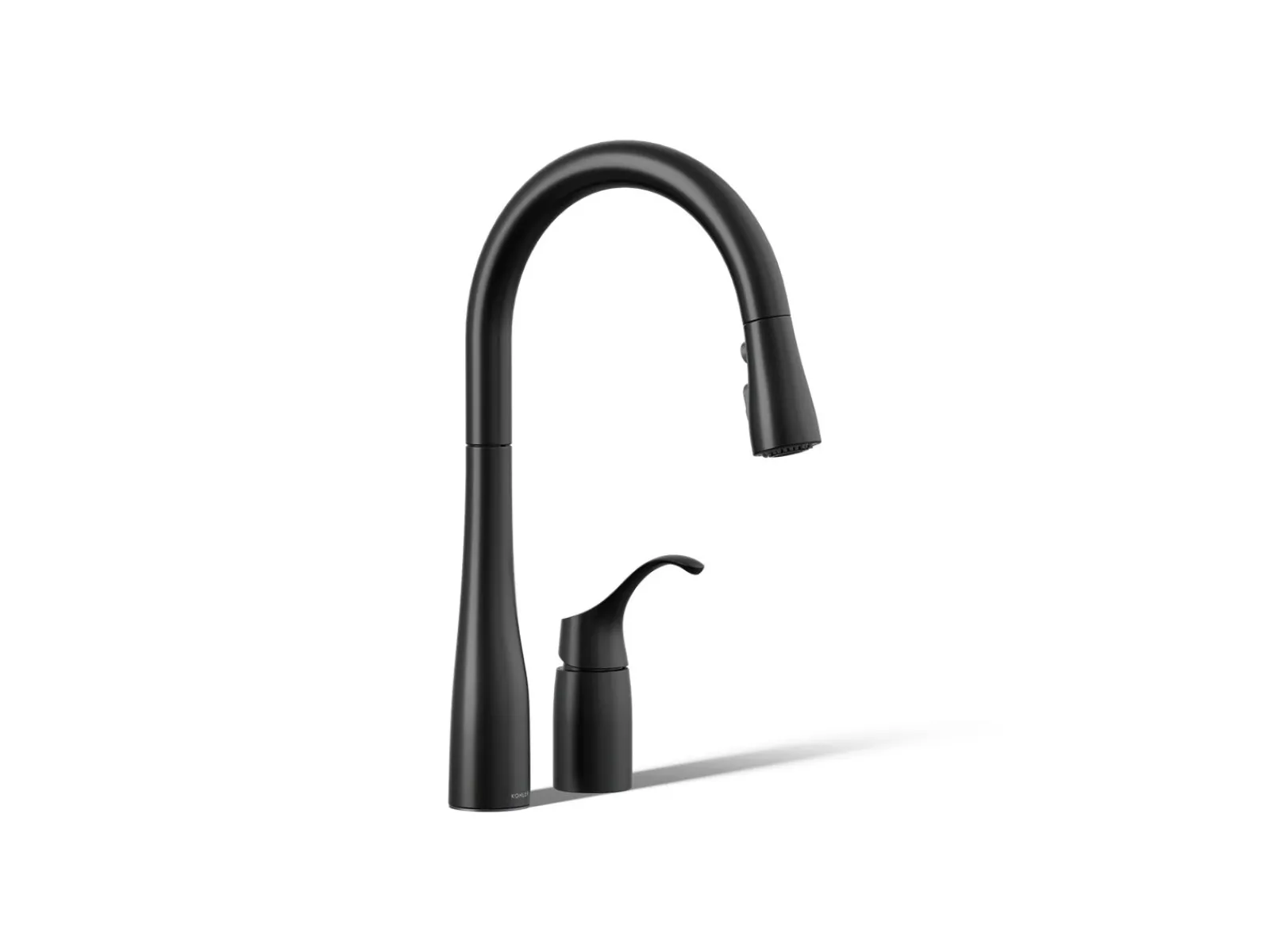 Pull-down kitchen sink faucet with three-function sprayhead^Kohler New