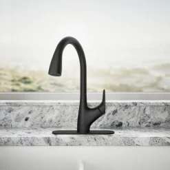 Pull-down kitchen sink faucet with two-function sprayhead^Kohler New