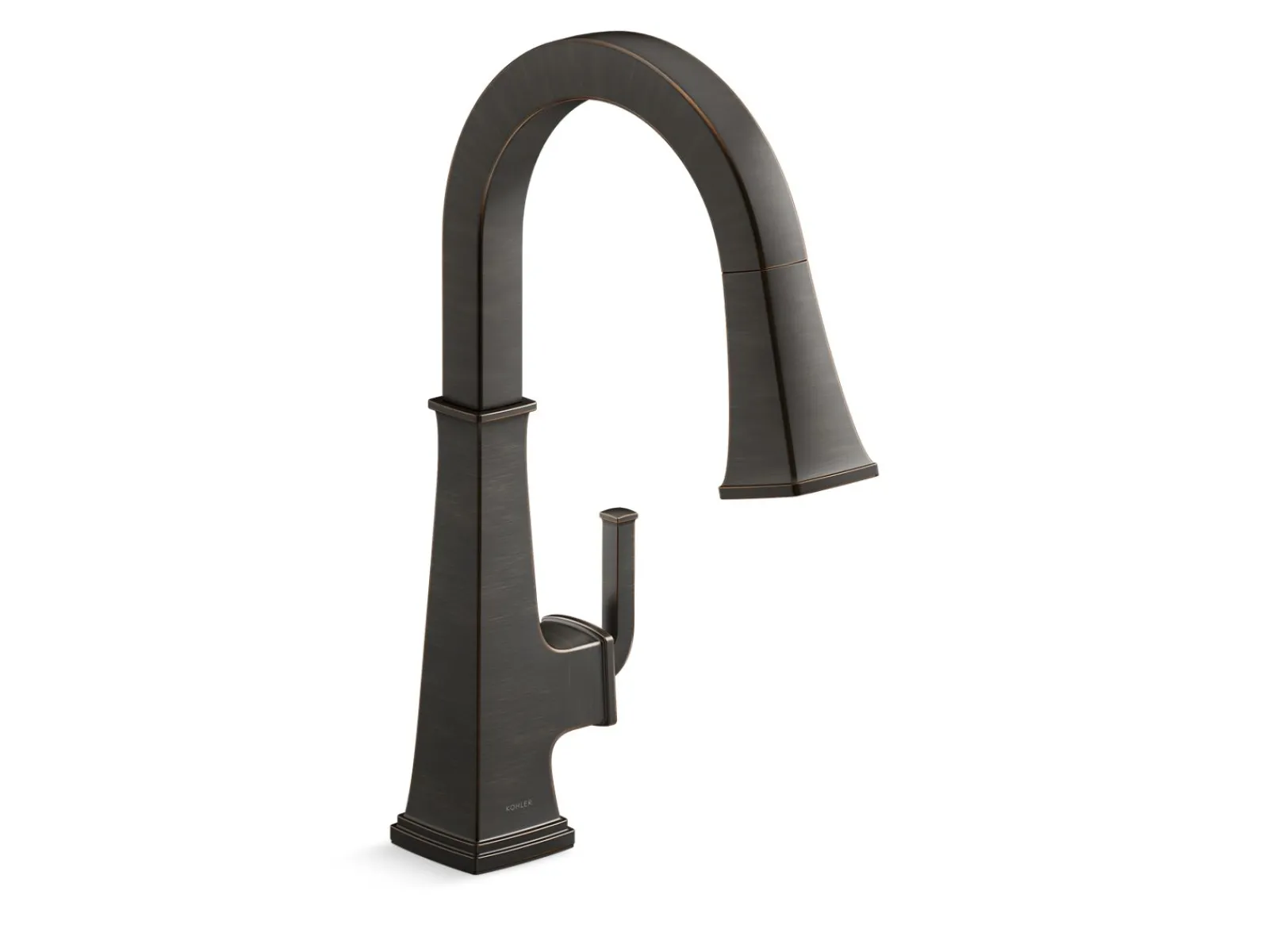 Pull-down kitchen sink faucet with three-function sprayhead^Kohler Clearance