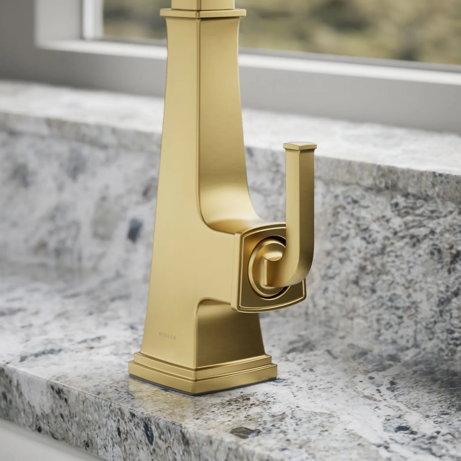 Pull-down kitchen sink faucet with three-function sprayhead^Kohler Clearance