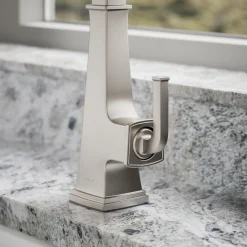 Pull-down kitchen sink faucet with three-function sprayhead^Kohler Clearance