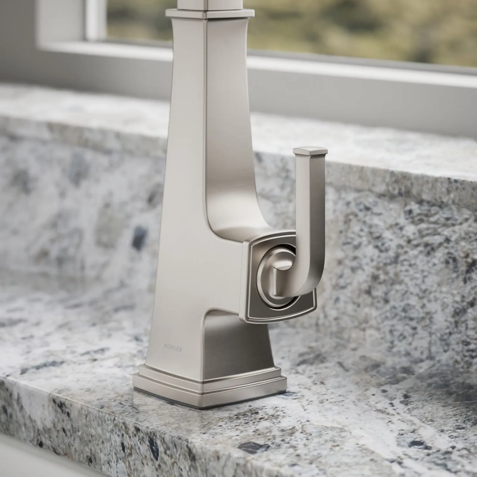Pull-down kitchen sink faucet with three-function sprayhead^Kohler Clearance