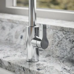 Pull-down kitchen sink faucet with two-function sprayhead^Kohler