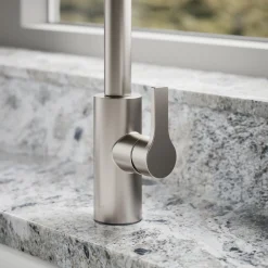 Pull-down kitchen sink faucet with two-function sprayhead^Kohler