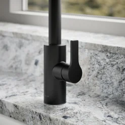 Pull-down kitchen sink faucet with two-function sprayhead^Kohler