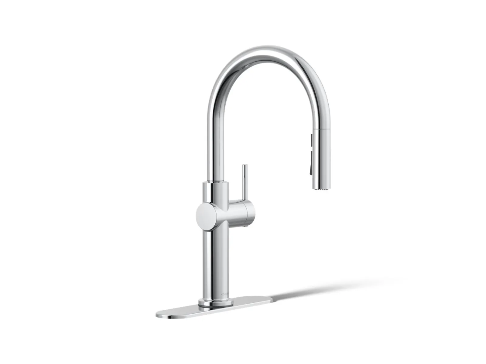 Pull-down kitchen sink faucet with three-function sprayhead^Kohler Discount