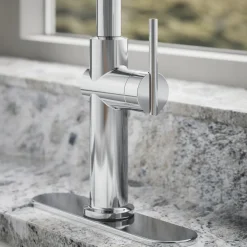 Pull-down kitchen sink faucet with three-function sprayhead^Kohler Discount
