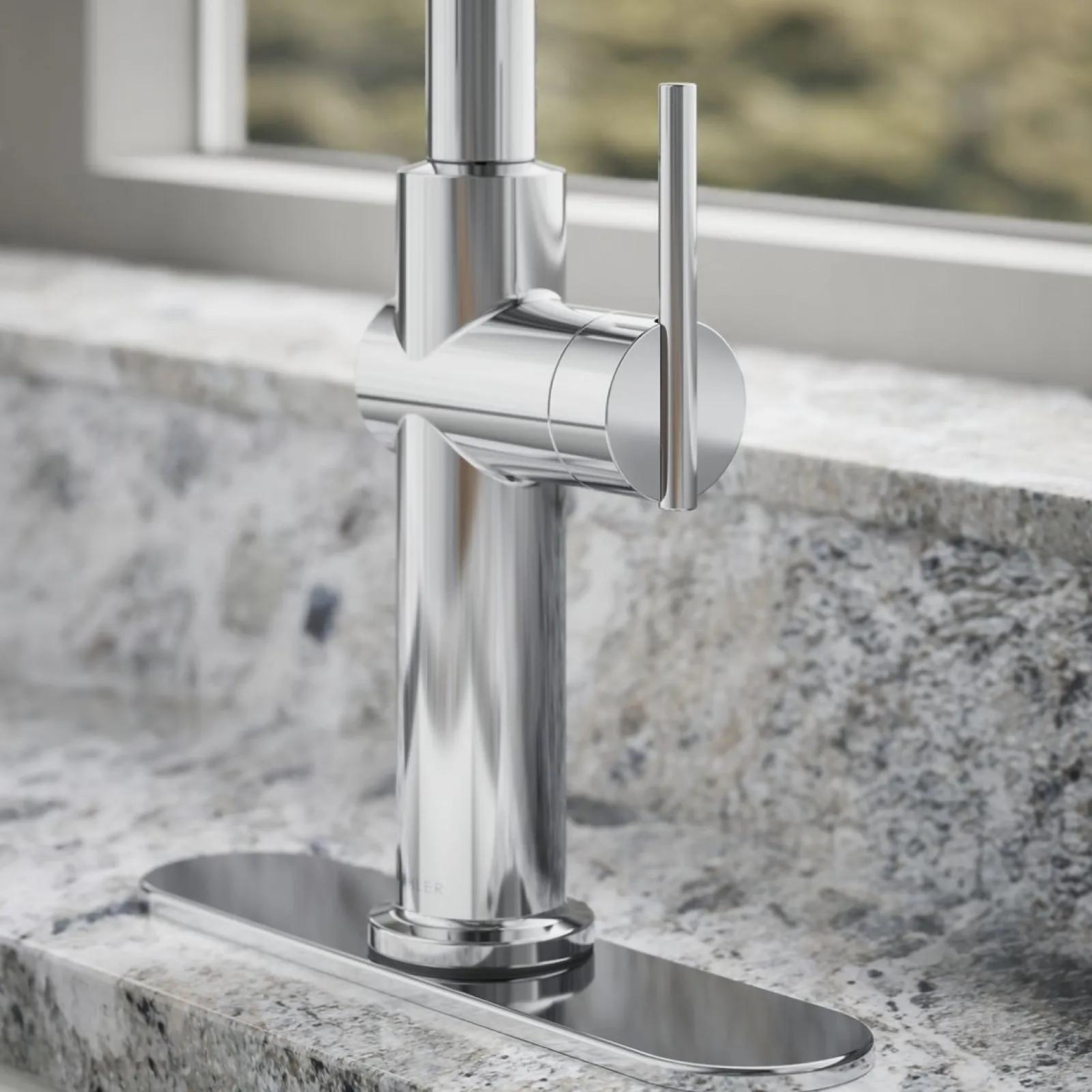 Pull-down kitchen sink faucet with three-function sprayhead^Kohler Discount