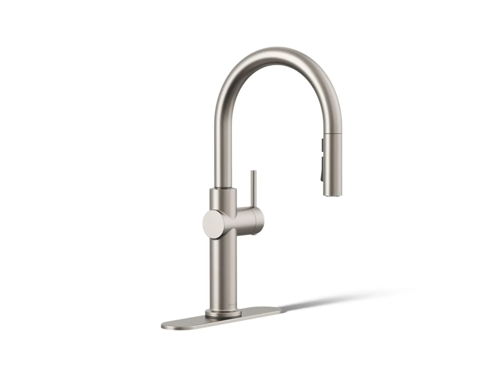 Pull-down kitchen sink faucet with three-function sprayhead^Kohler Discount