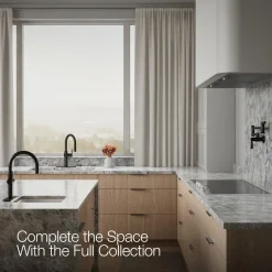 Pull-down kitchen sink faucet with three-function sprayhead^Kohler Discount