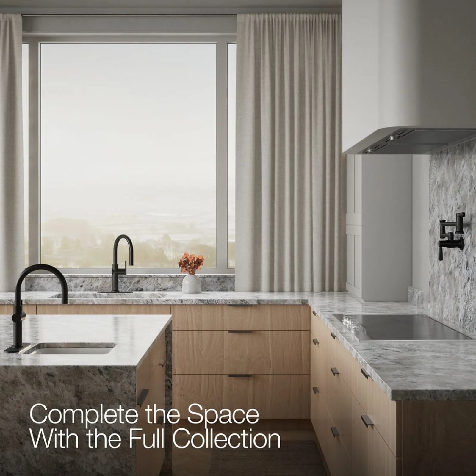 Pull-down kitchen sink faucet with three-function sprayhead^Kohler Discount