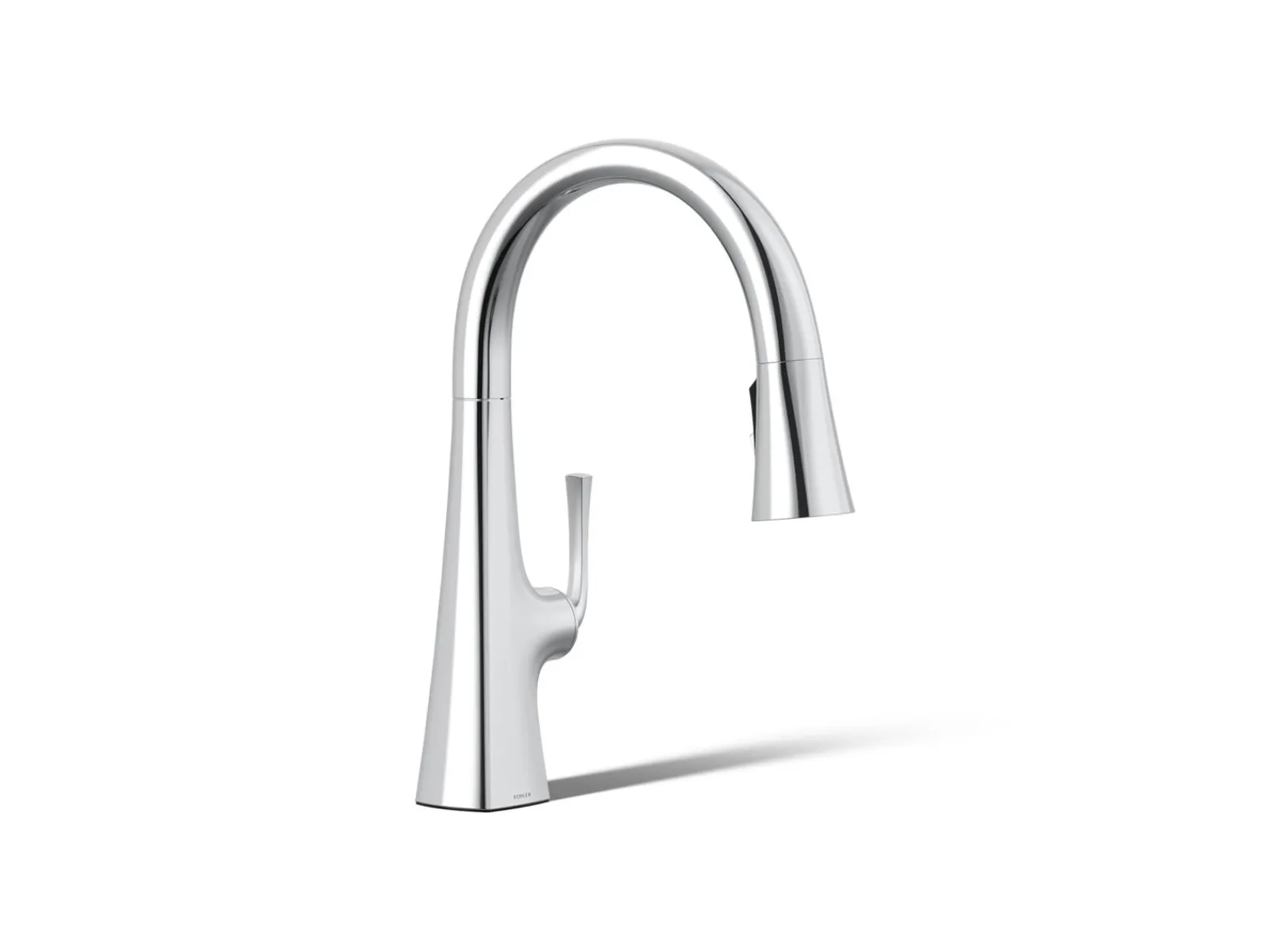 Pull-down kitchen sink faucet with three-function sprayhead^Kohler Outlet