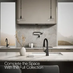 Pull-down kitchen sink faucet with three-function sprayhead^Kohler Outlet