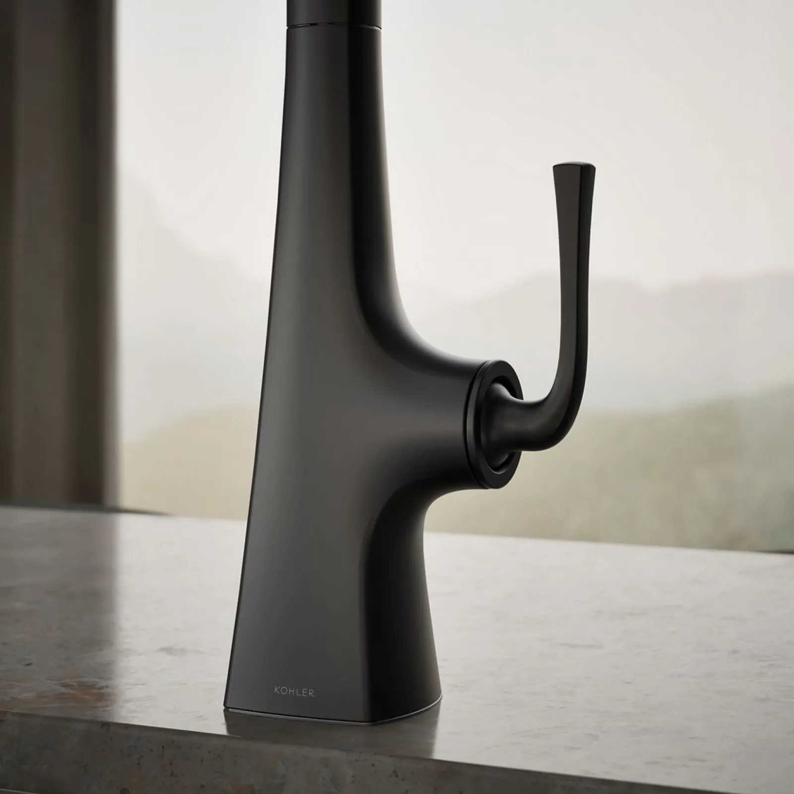 Pull-down kitchen sink faucet with three-function sprayhead^Kohler Discount
