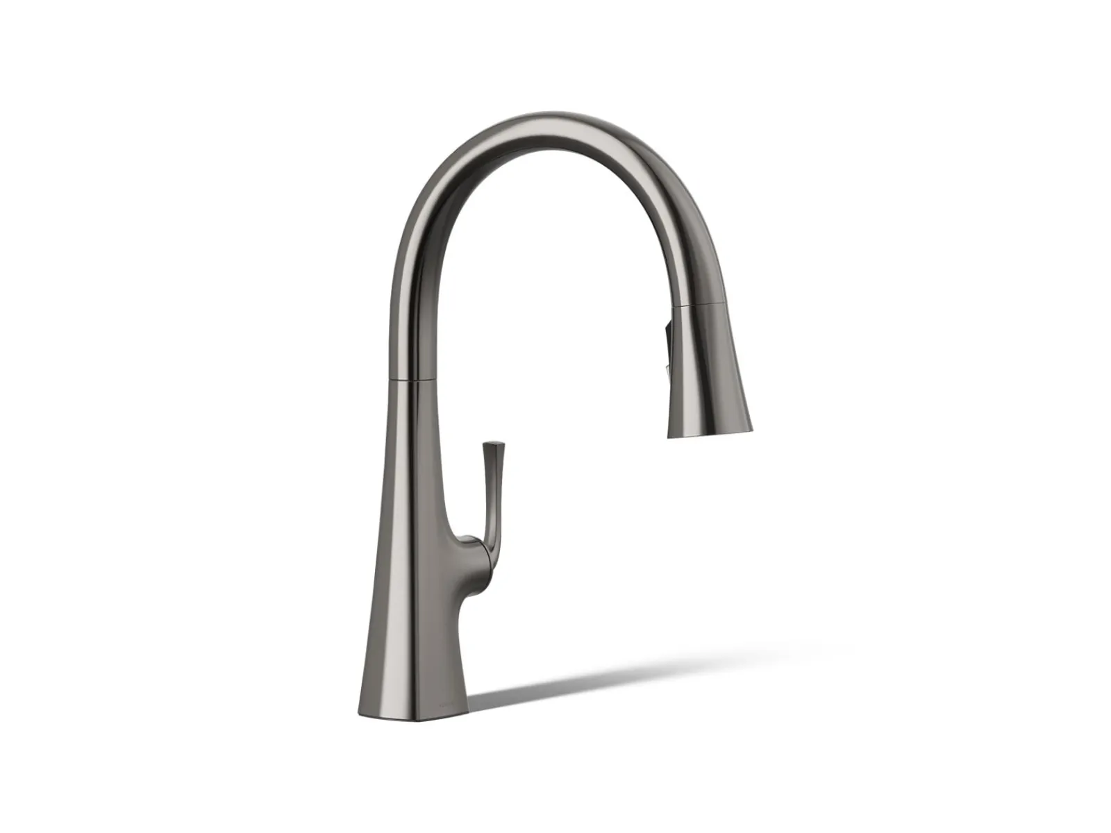 Pull-down kitchen sink faucet with three-function sprayhead^Kohler Discount