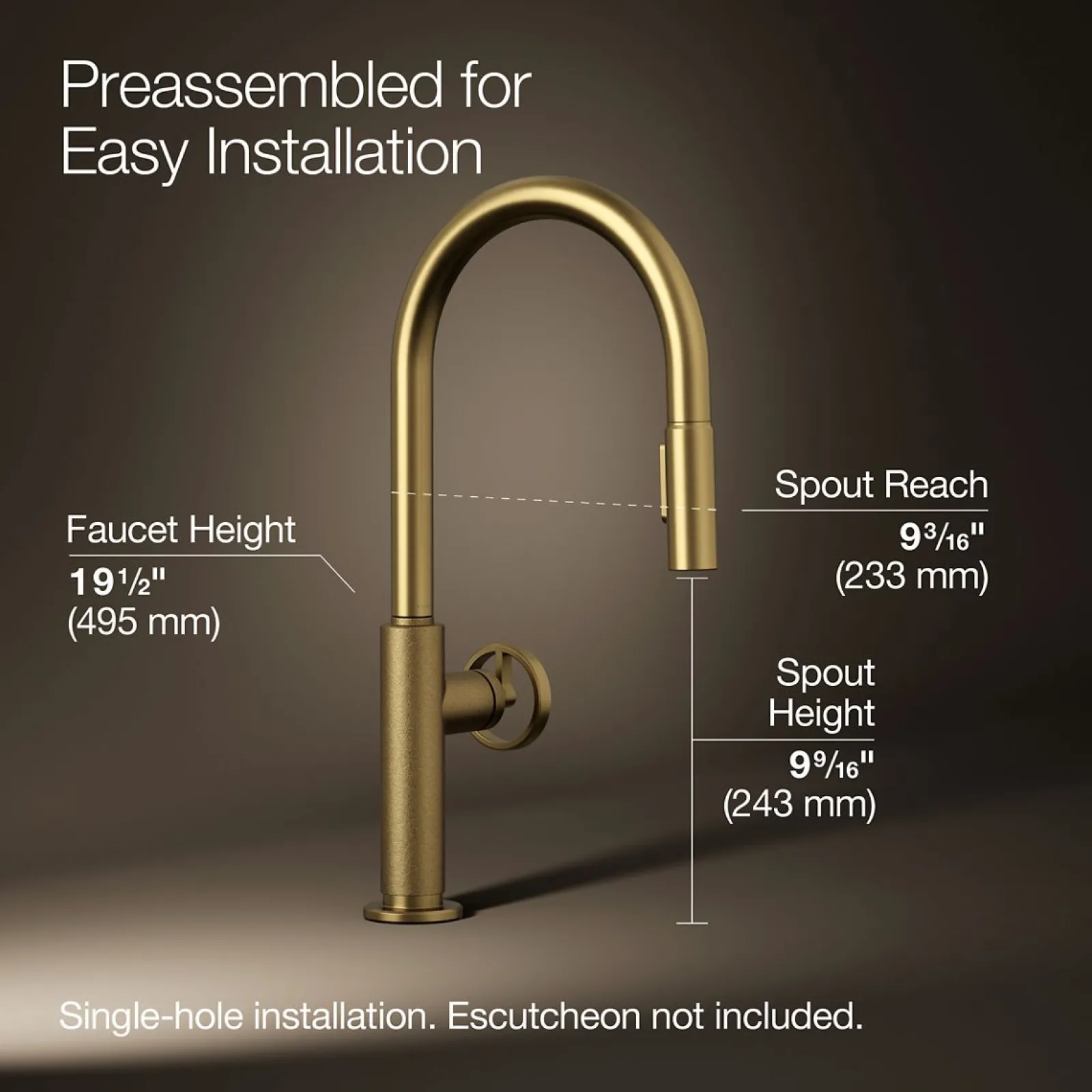 Pull-down kitchen sink faucet with two-function sprayhead^Kohler Discount