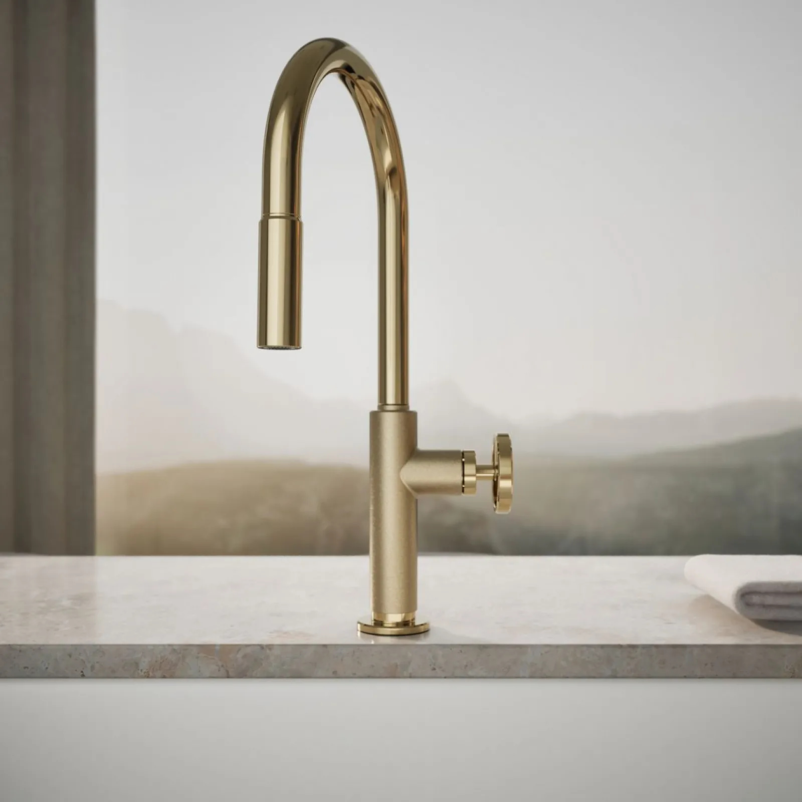 Pull-down kitchen sink faucet with two-function sprayhead^Kohler Discount