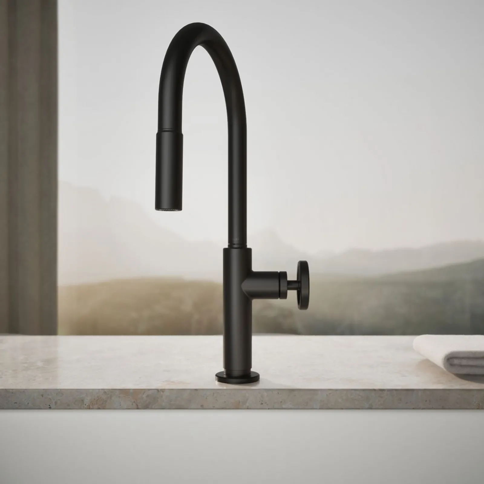Pull-down kitchen sink faucet with two-function sprayhead^Kohler Discount