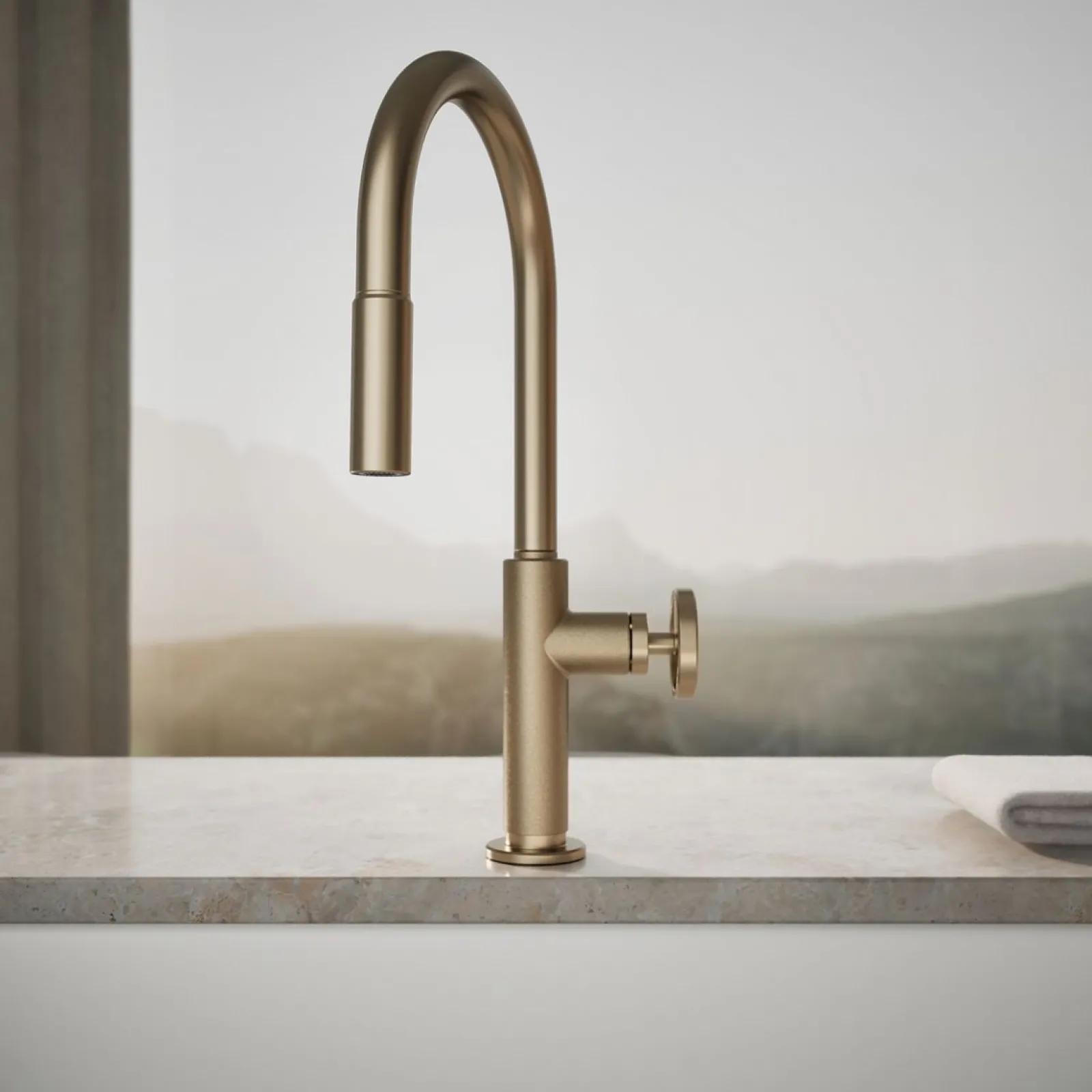 Pull-down kitchen sink faucet with two-function sprayhead^Kohler Discount