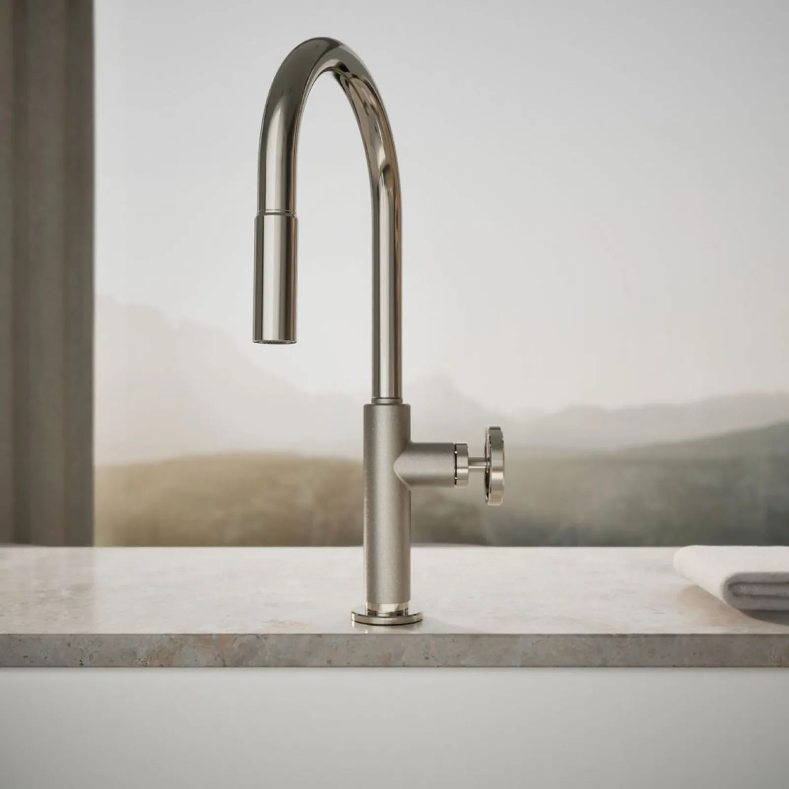 Pull-down kitchen sink faucet with two-function sprayhead^Kohler Discount