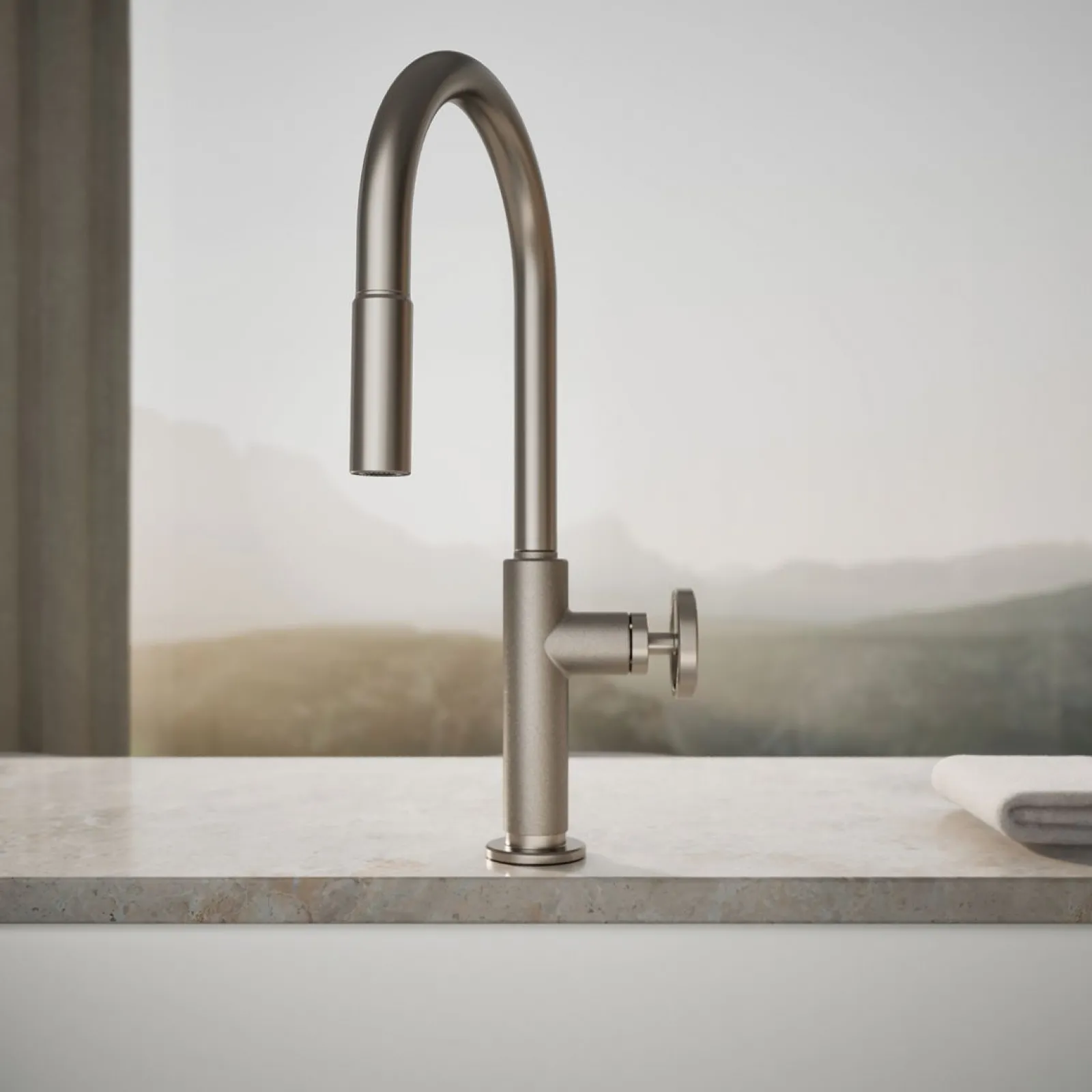 Pull-down kitchen sink faucet with two-function sprayhead^Kohler Discount