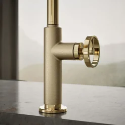 Pull-down kitchen sink faucet with two-function sprayhead^Kohler Discount