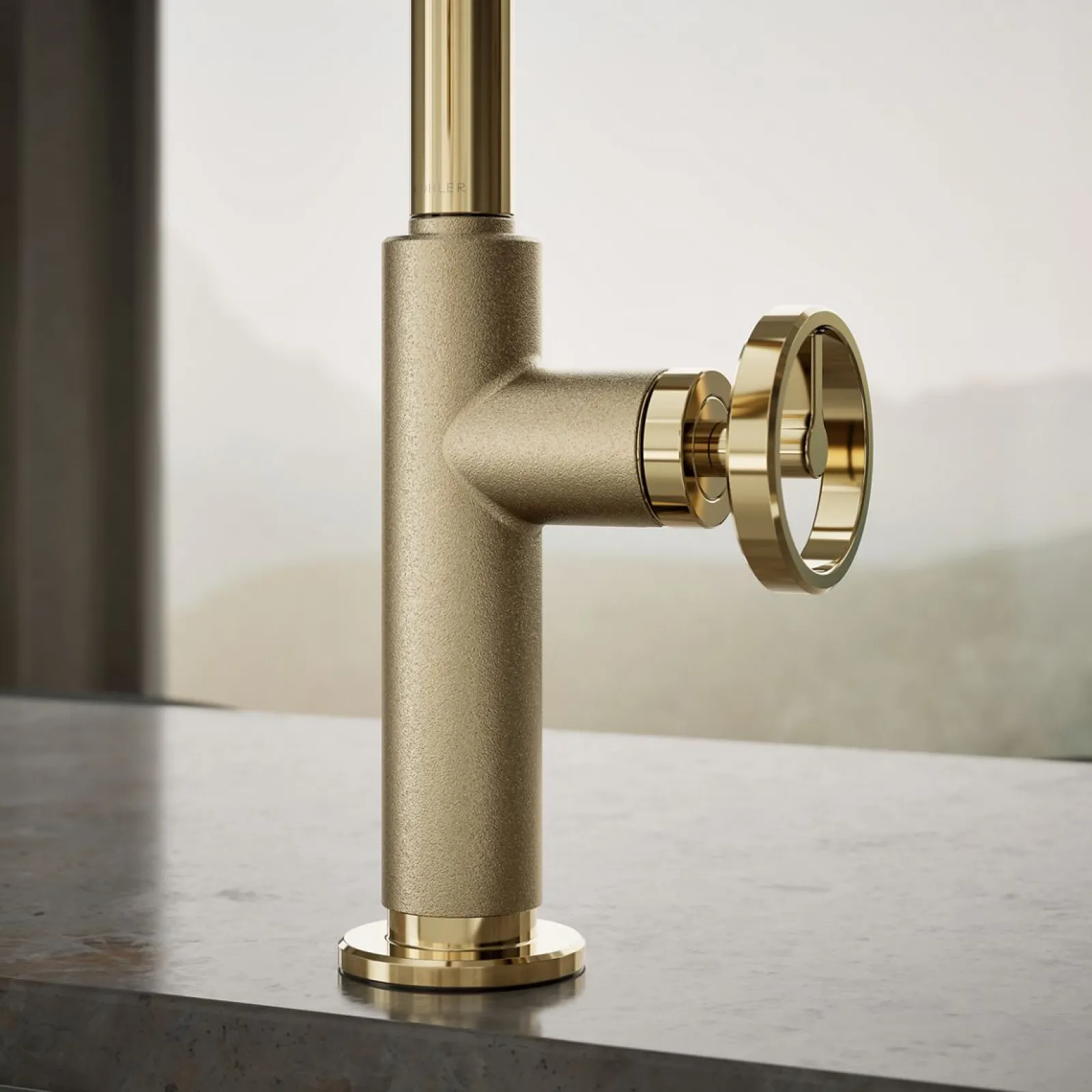 Pull-down kitchen sink faucet with two-function sprayhead^Kohler Discount