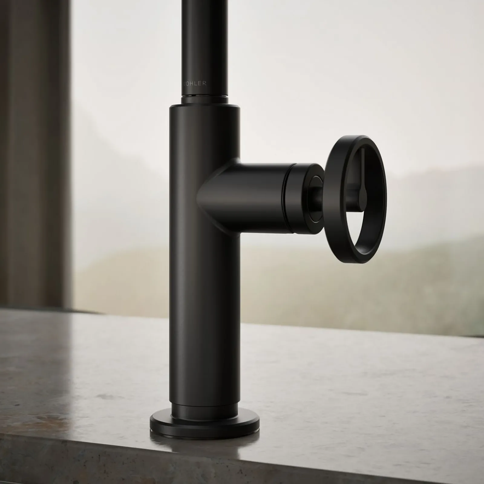 Pull-down kitchen sink faucet with two-function sprayhead^Kohler Discount