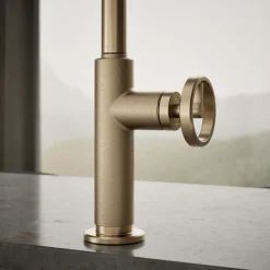 Pull-down kitchen sink faucet with two-function sprayhead^Kohler Discount