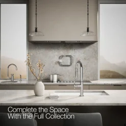 Pull-down kitchen sink faucet with two-function sprayhead^Kohler Discount
