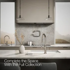 Pull-down kitchen sink faucet with two-function sprayhead^Kohler Discount
