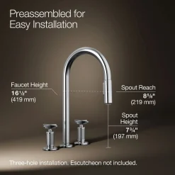 Pull-down kitchen sink faucet with two-function sprayhead^Kohler Outlet