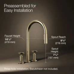 Pull-down kitchen sink faucet with two-function sprayhead^Kohler Outlet