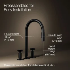 Pull-down kitchen sink faucet with two-function sprayhead^Kohler Outlet