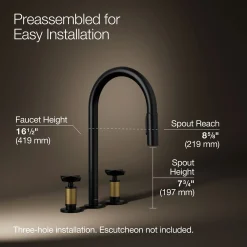 Pull-down kitchen sink faucet with two-function sprayhead^Kohler Outlet