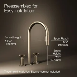 Pull-down kitchen sink faucet with two-function sprayhead^Kohler Outlet