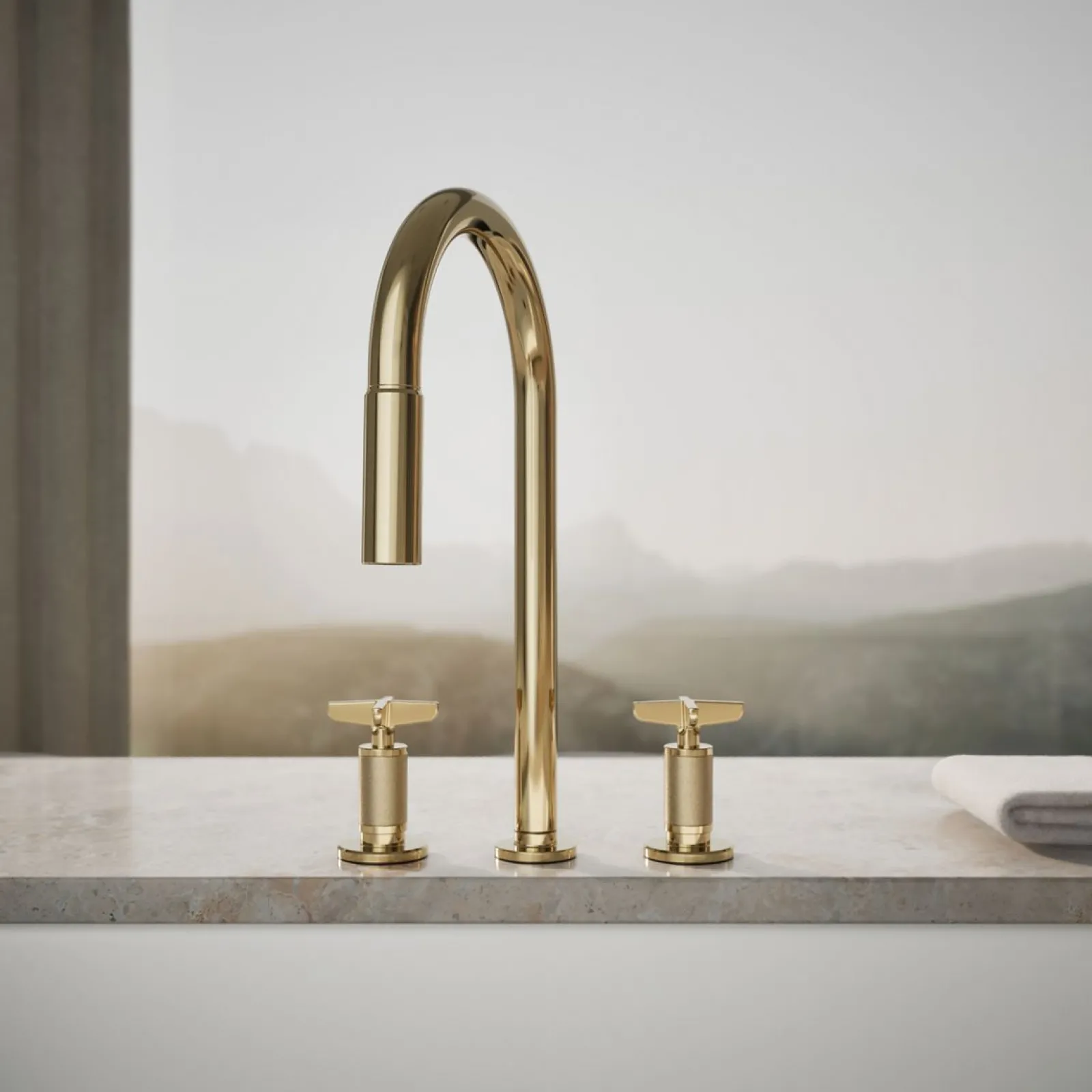 Pull-down kitchen sink faucet with two-function sprayhead^Kohler Outlet
