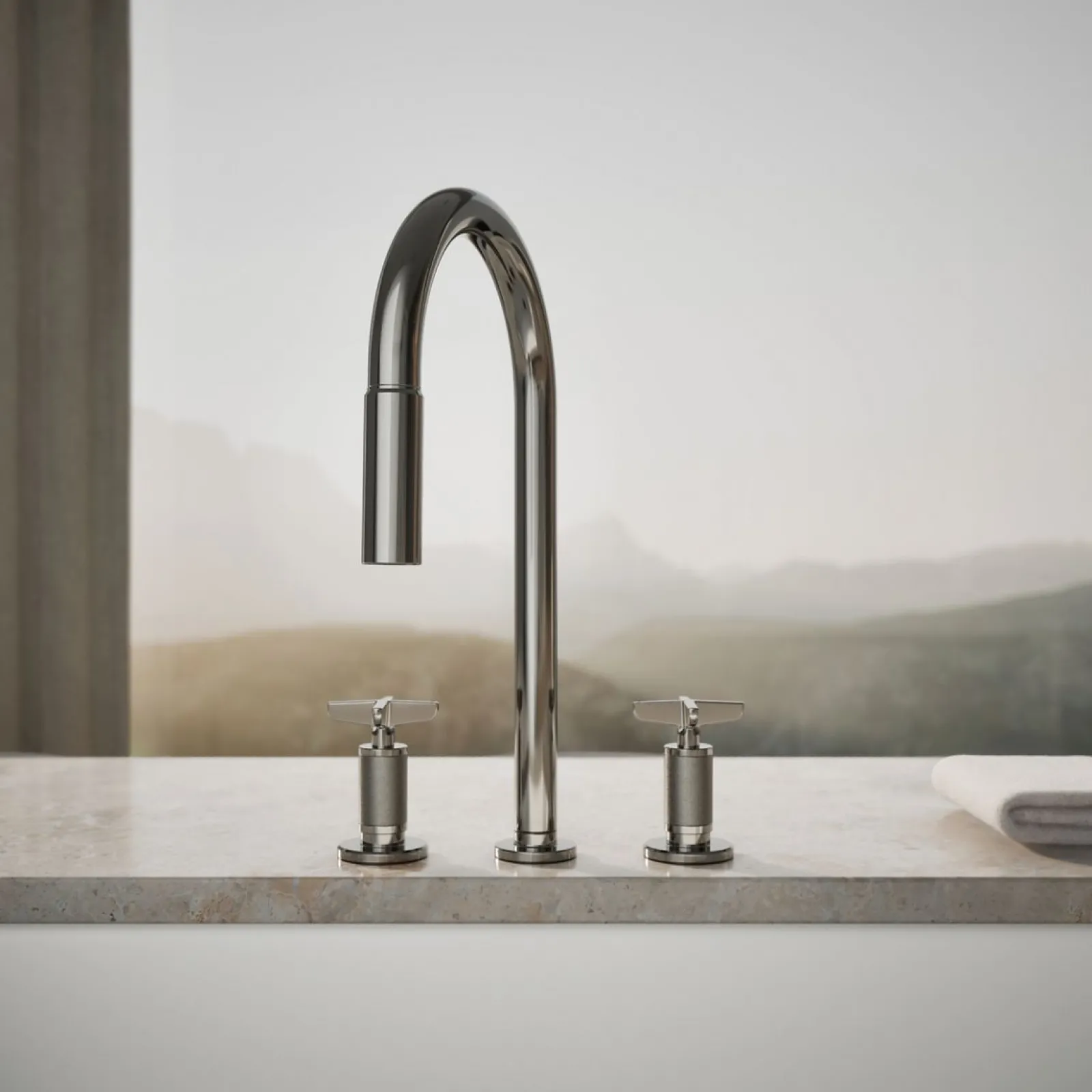 Pull-down kitchen sink faucet with two-function sprayhead^Kohler Outlet