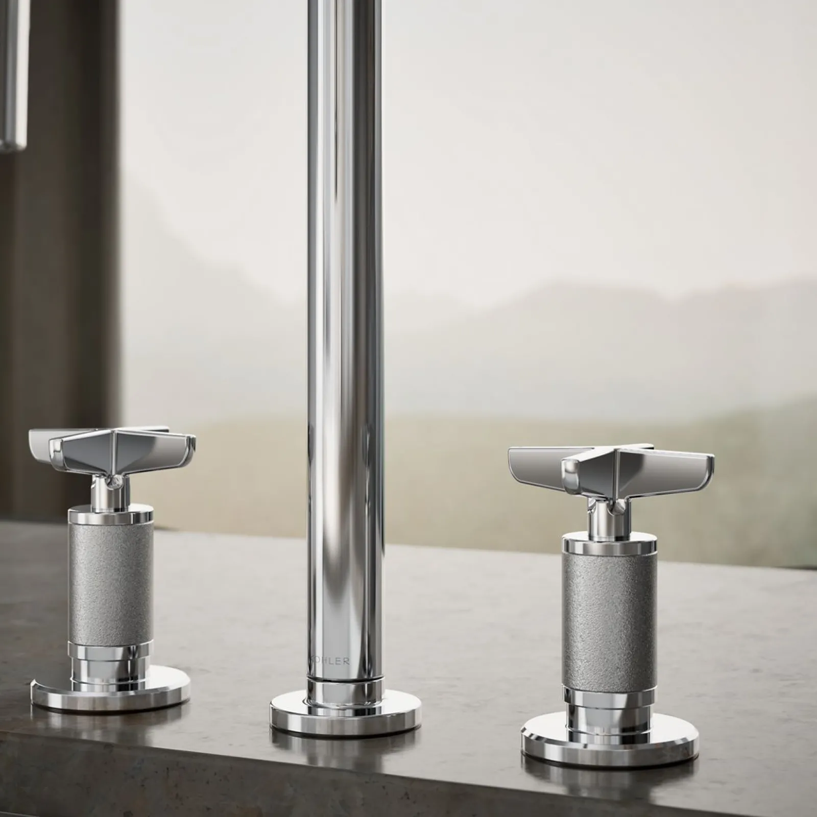 Pull-down kitchen sink faucet with two-function sprayhead^Kohler Outlet
