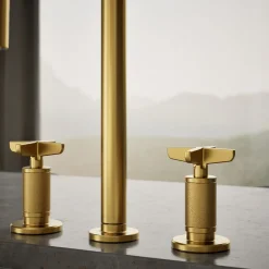 Pull-down kitchen sink faucet with two-function sprayhead^Kohler Outlet