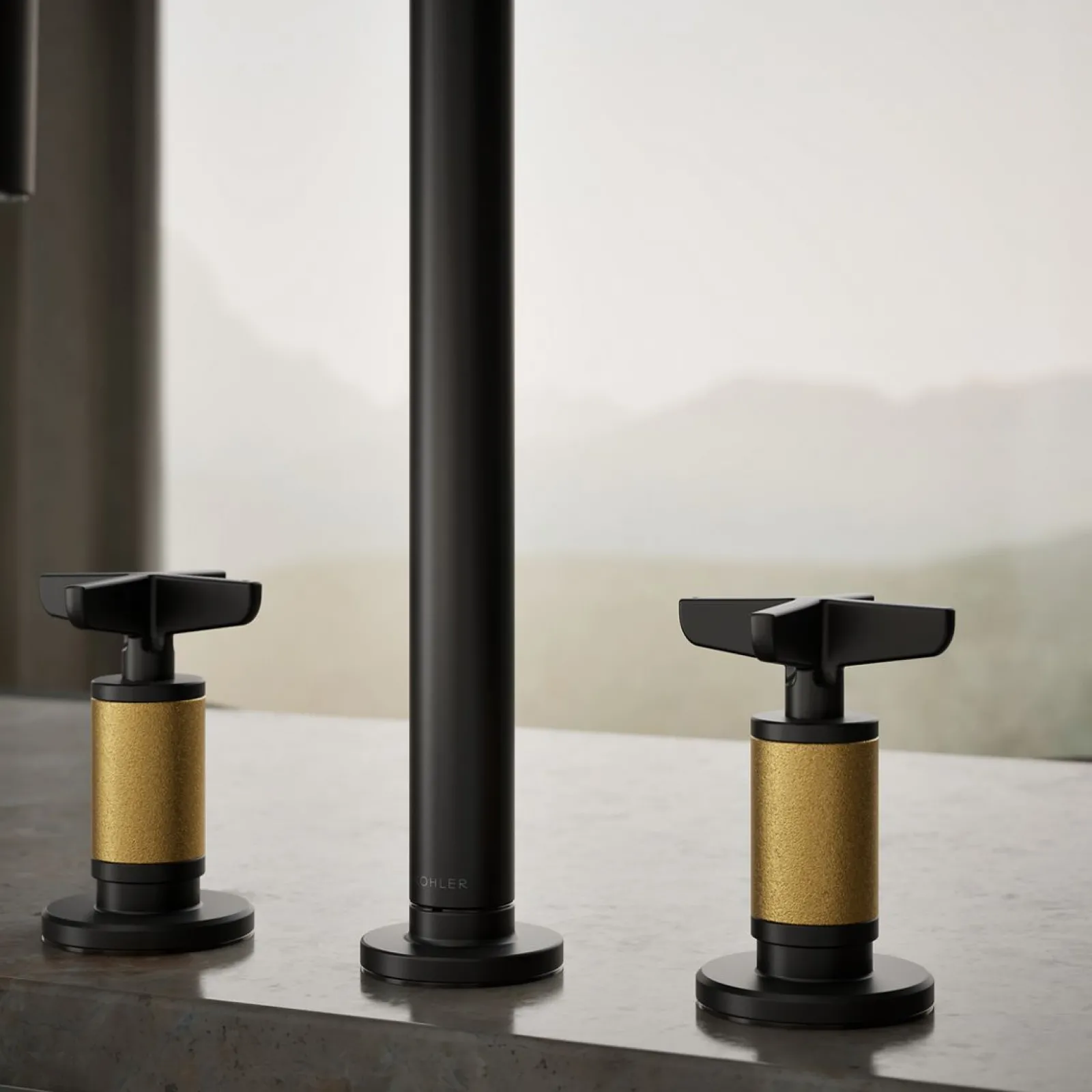 Pull-down kitchen sink faucet with two-function sprayhead^Kohler Outlet