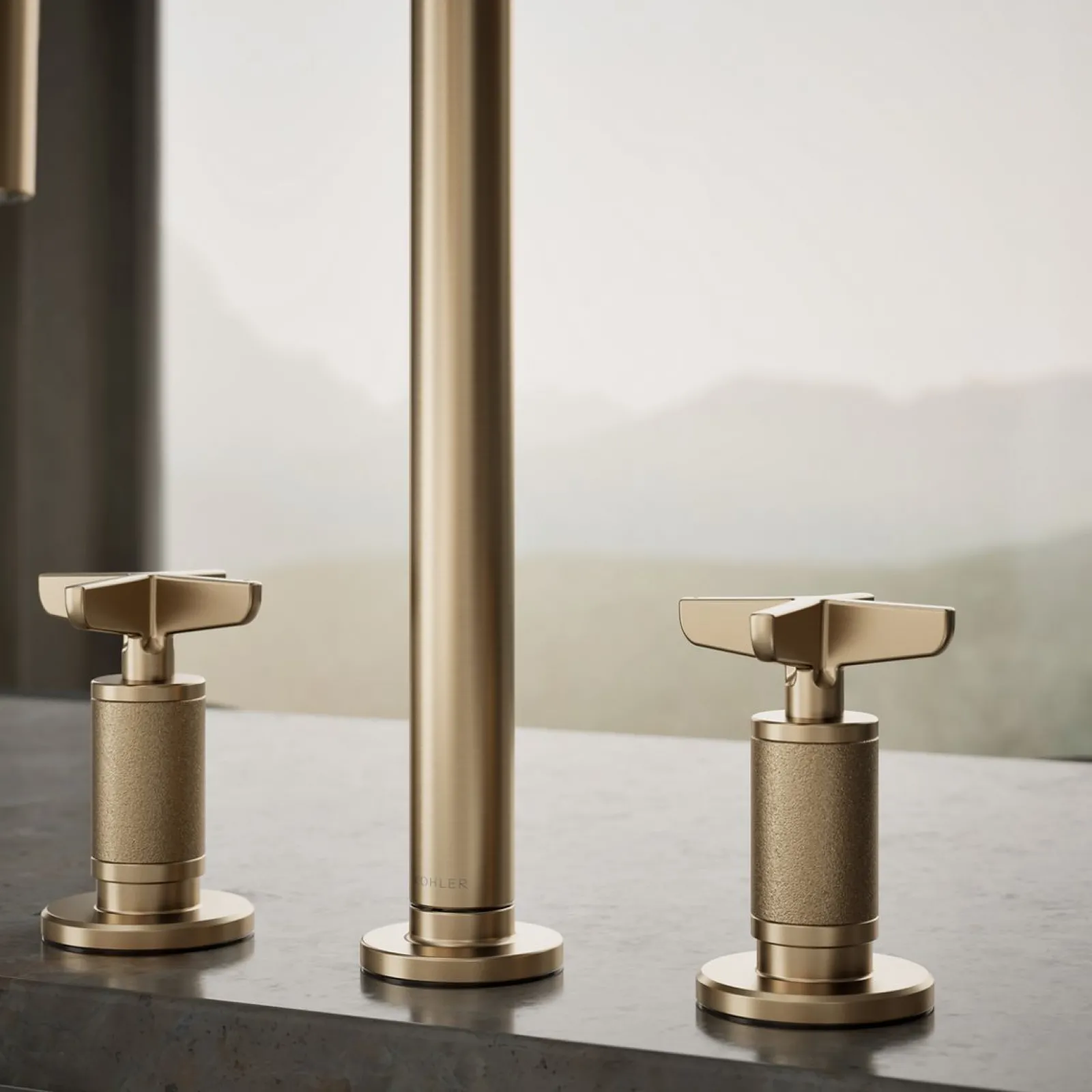 Pull-down kitchen sink faucet with two-function sprayhead^Kohler Outlet
