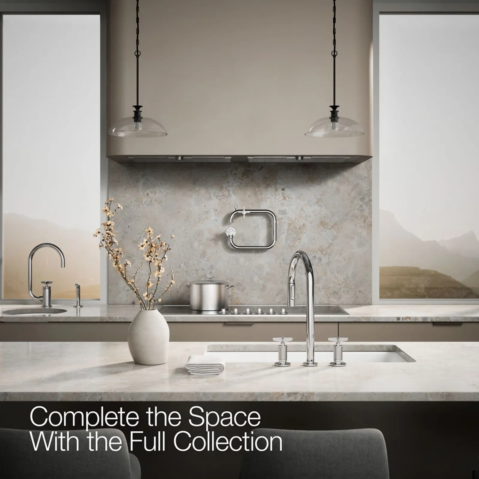 Pull-down kitchen sink faucet with two-function sprayhead^Kohler Outlet