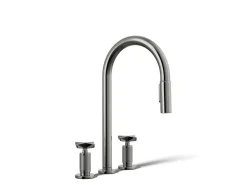 Pull-down kitchen sink faucet with two-function sprayhead^Kohler Outlet