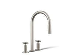 Pull-down kitchen sink faucet with two-function sprayhead^Kohler Outlet