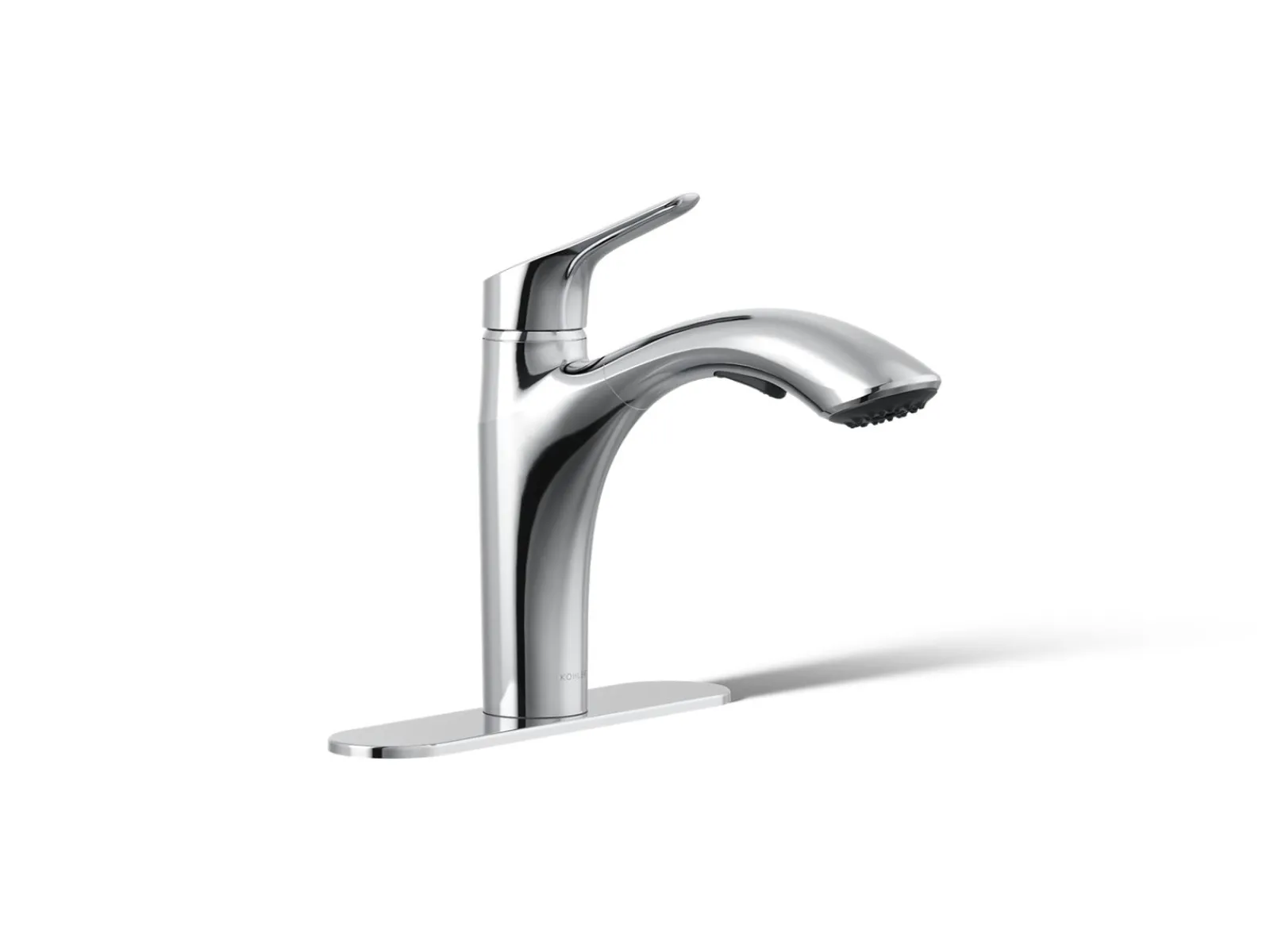 Pull-out kitchen sink faucet with two-function sprayhead^Kohler Hot