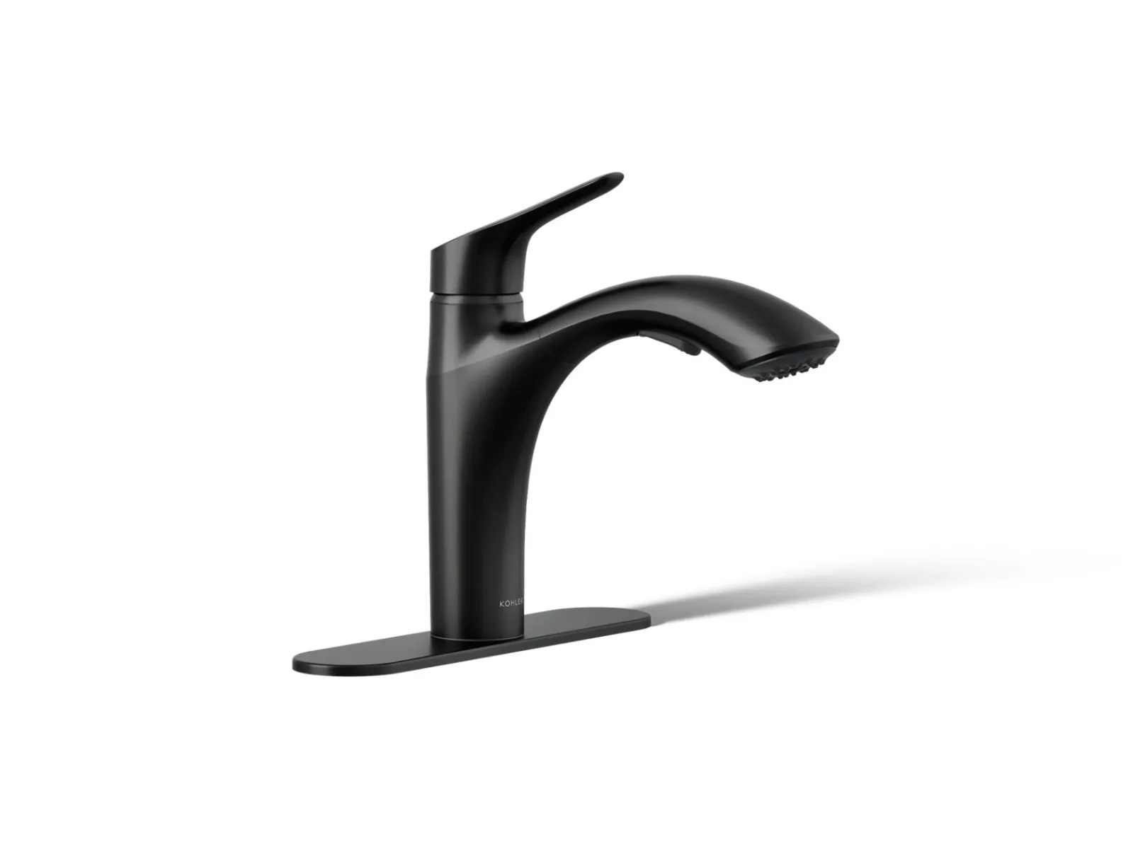 Pull-out kitchen sink faucet with two-function sprayhead^Kohler Hot