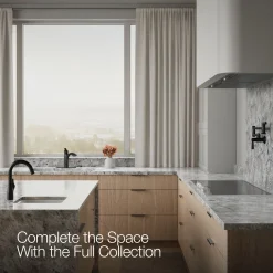 Pull-out kitchen sink faucet with two-function sprayhead^Kohler Hot