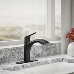 Pull-out kitchen sink faucet with two-function sprayhead^Kohler Hot